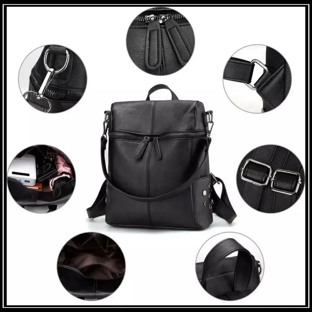 ‎NEW HEMPSHIRE Vegan Leather Convertible Commuter Backpack
